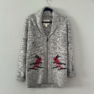 Cambridge Dry Goods Ski Cardigan Sweater XL Wool Blend Zip Skier Winter